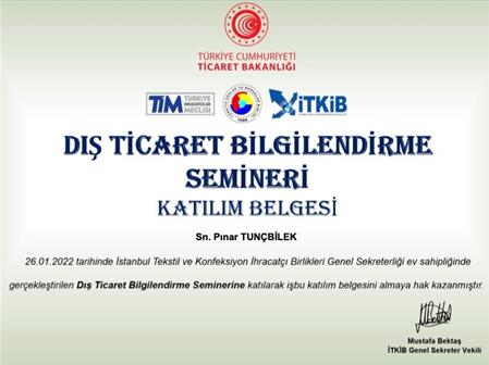 DIŞ TİCARET SERTİFİKASI